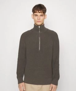 CLOSED ZIPPED JUMPER Pullover Dark Nickel Homme