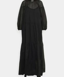CLOSED Femme TIERED MAXI DRESS Robe Longue Black -Promos CLOSED Magasin 0d94840b9f4c40f790d820417ff9aaa5