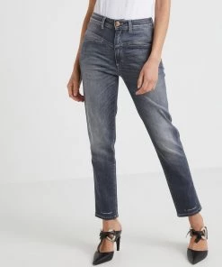 CLOSED Femme PEDAL PUSHER Jean Boyfriend Mid Grey