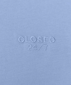 CLOSED EMBROIDERED T Shirt Basique Placid Blue Femme -Promos CLOSED Magasin 16981ea6d9d946c9b865bb3a764154a4