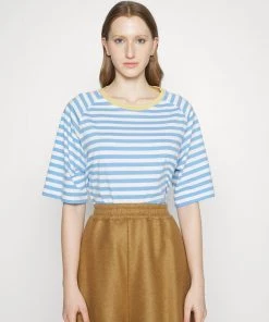 CLOSED Femme STRIPED RAGLAN T Shirt Imprimé Placid Blue