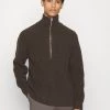 CLOSED HALF ZIP JUMPER Pullover Dark Lava Homme