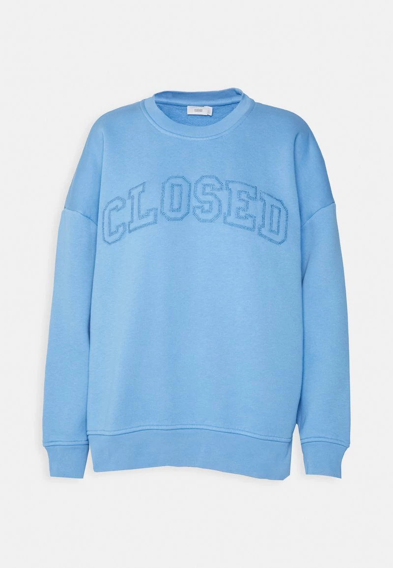 CLOSED Femme CREWNECK SLITS Sweatshirt Placid Blue 3 CLOSED Femme CREWNECK SLITS Sweatshirt Placid Blue