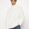 CLOSED HALF ZIP JUMPER Pullover Ecru Homme