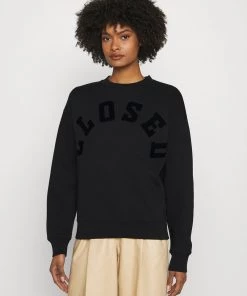 CLOSED Femme CREW NECK WITH TONAL LOGO Sweatshirt Black
