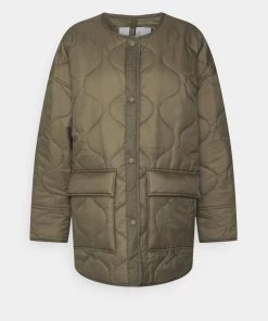 CLOSED Femme QUILTED ROUNDNECK JACKET Veste Mi Saison Dried Basil