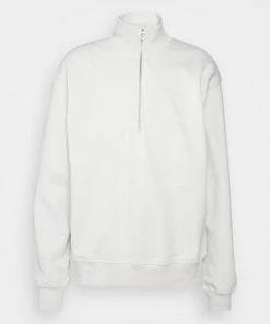 CLOSED RELAXED HALF ZIP Sweatshirt Platinum White Homme
