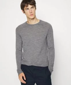 CLOSED RAGLAN CREW NECK JUMPER Pullover Dark Grey Melange Homme