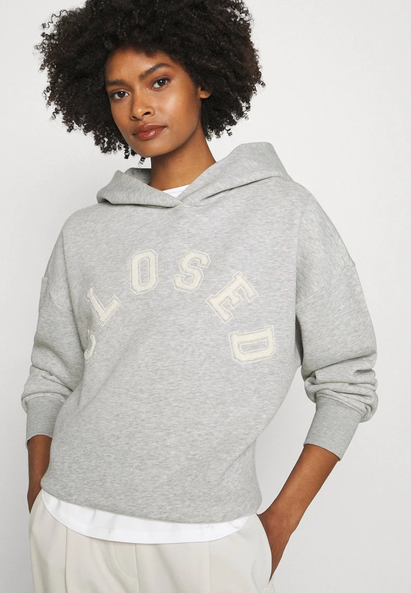 CLOSED Femme HOODIE WITH WHITE LOGO ACROSS CHEST Sweatshirt Grey 6 CLOSED Femme HOODIE WITH WHITE LOGO ACROSS CHEST Sweatshirt Grey – Image 4