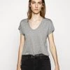 CLOSED Femme SOFT V NECK T Shirt Basique Grey Heather Melange 1 CLOSED Femme SOFT V NECK T Shirt Basique Grey Heather Melange -Promos CLOSED Magasin 926565da90a84ddc829d388a77922116