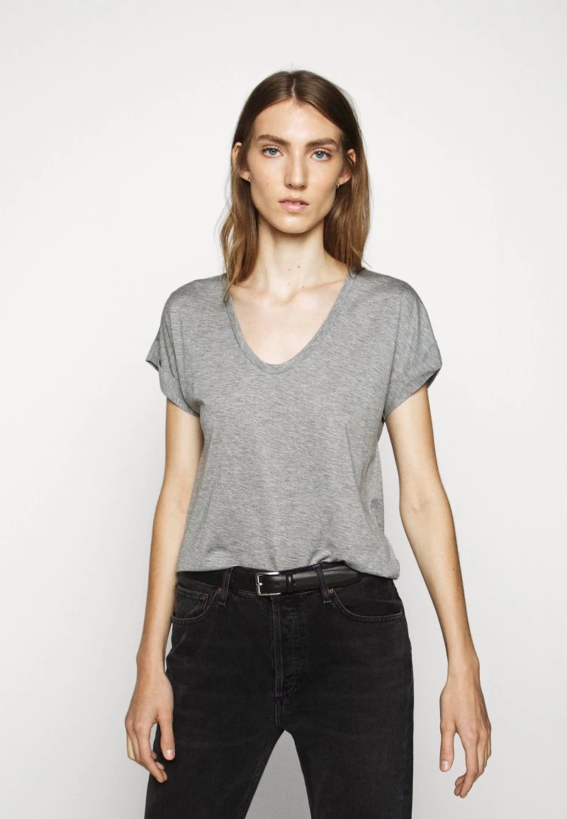 CLOSED Femme SOFT V NECK T Shirt Basique Grey Heather Melange 3 CLOSED Femme SOFT V NECK T Shirt Basique Grey Heather Melange