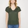CLOSED Femme SOFT V NECK T Shirt Basique Thyme