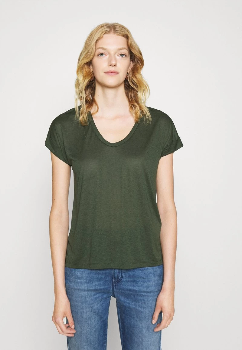 CLOSED Femme SOFT V NECK T Shirt Basique Thyme 3 CLOSED Femme SOFT V NECK T Shirt Basique Thyme