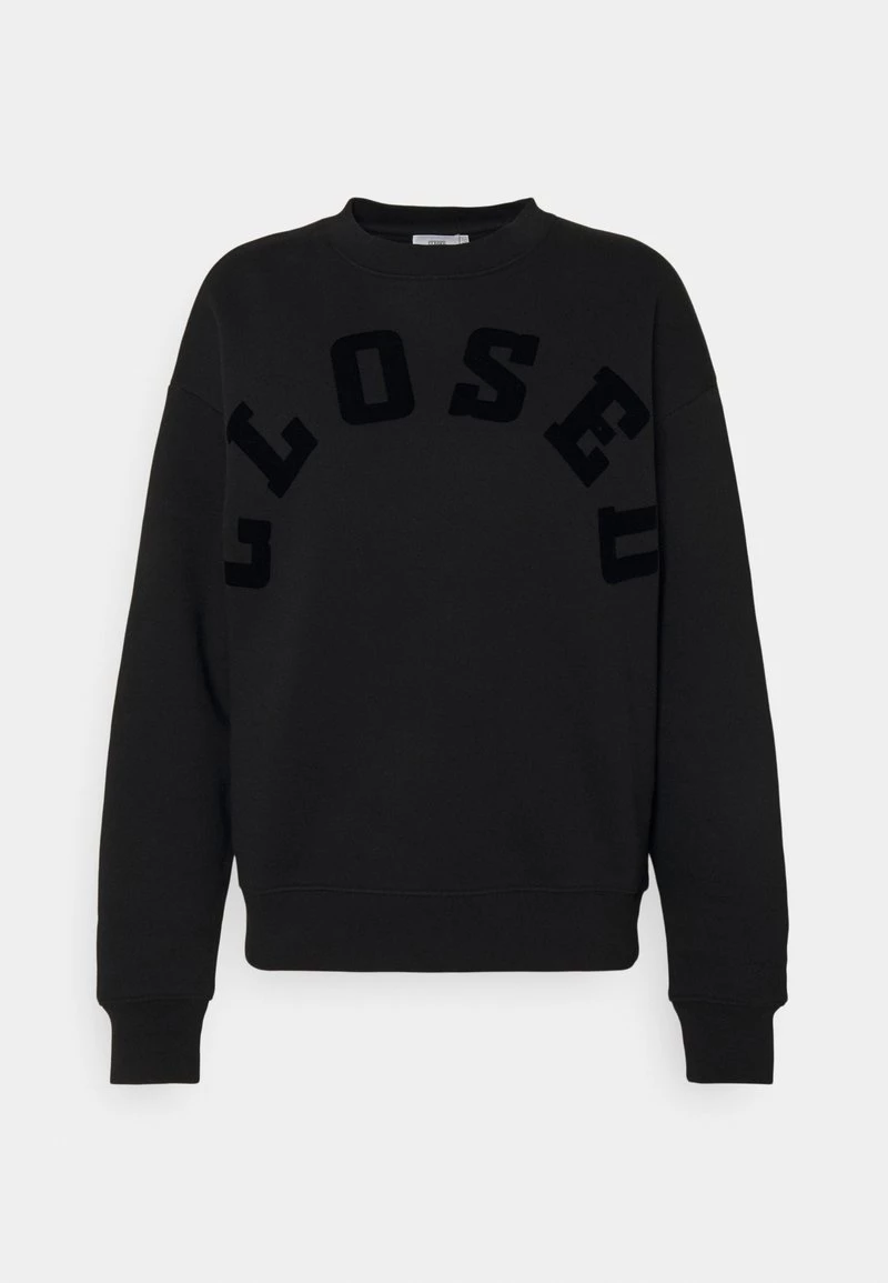 CLOSED Femme CREW NECK WITH TONAL LOGO Sweatshirt Black 7 CLOSED Femme CREW NECK WITH TONAL LOGO Sweatshirt Black – Image 5