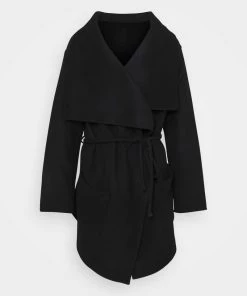 CLOSED Femme ELVY BELTED COAT FUNNEL NECK Manteau Court Black