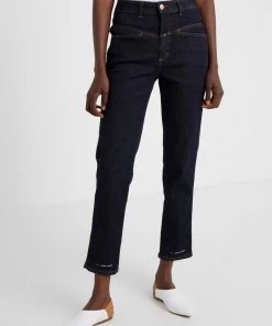 CLOSED PEDAL PUSHER Jean Boyfriend Dark Blue Femme