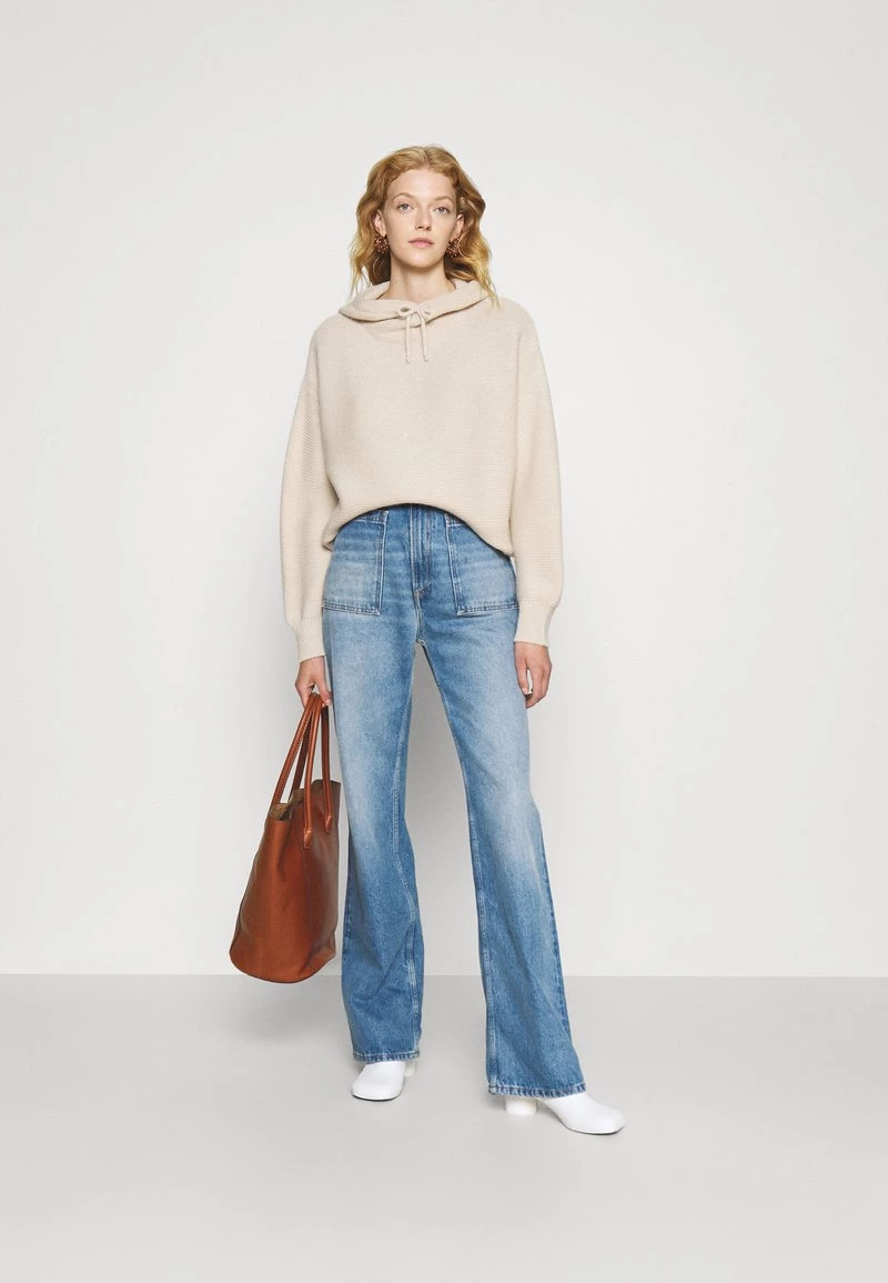 CLOSED Femme WOMENS HOODED JUMPER Pullover Ivory 4 CLOSED Femme WOMENS HOODED JUMPER Pullover Ivory – Image 2