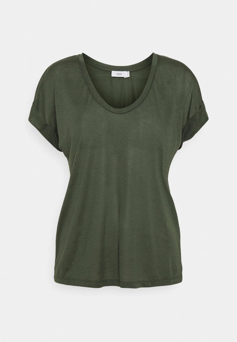 CLOSED Femme SOFT V NECK T Shirt Basique Thyme 6 CLOSED Femme SOFT V NECK T Shirt Basique Thyme – Image 4