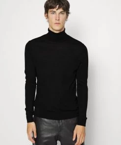 CLOSED TURTLE NECK Pullover Black Homme