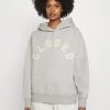 CLOSED Femme HOODIE WITH WHITE LOGO ACROSS CHEST Sweatshirt Grey