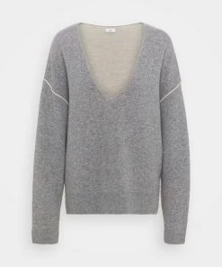 CLOSED Femme V NECK JUMPER Pullover Grey Heather Melange