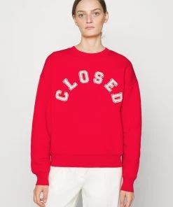 CLOSED CREW NECK WITH LOGO Sweatshirt Red Femme