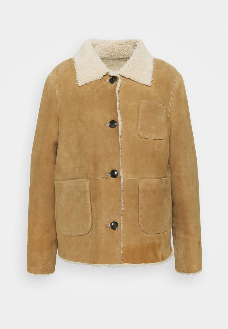 CLOSED Femme WILLOW SHEARLING JACKET Veste En Cuir Sandstone 3 CLOSED Femme WILLOW SHEARLING JACKET Veste En Cuir Sandstone