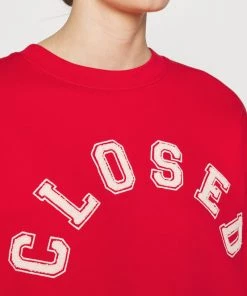 CLOSED CREW NECK WITH LOGO Sweatshirt Red Femme -Promos CLOSED Magasin d8641826f4724efb91633e6aee423566