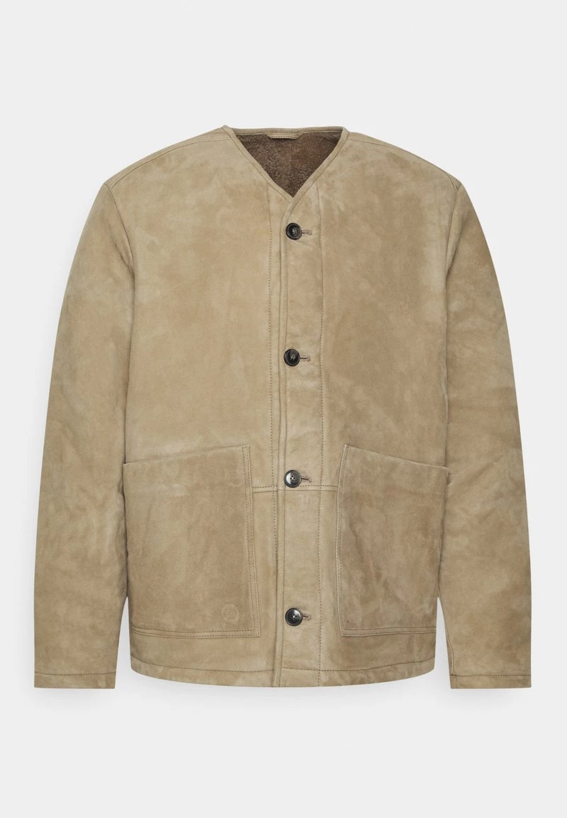 CLOSED Homme COMBAT LINER Veste En Cuir Wet Cement 3 CLOSED Homme COMBAT LINER Veste En Cuir Wet Cement